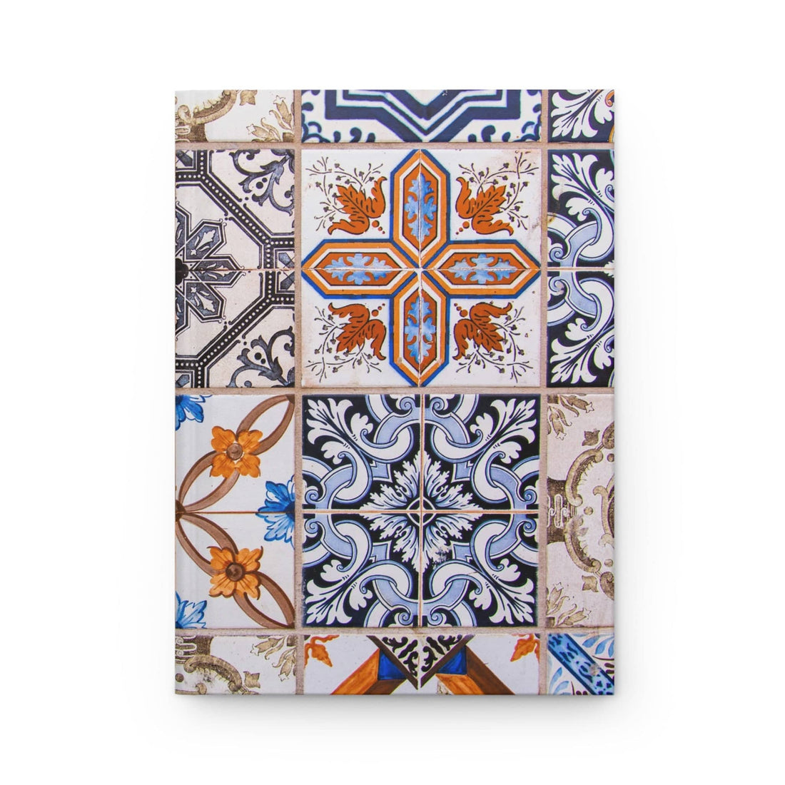 Matte Hardcover Journal – 150 Lined Pages, Tile Design Notebook