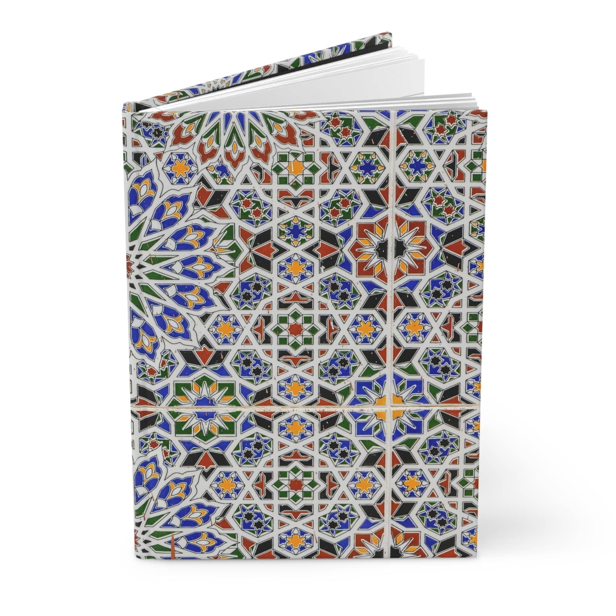 Matte Hardcover Journal – 150 Lined Pages, Stylish Notebook with Geometric Design