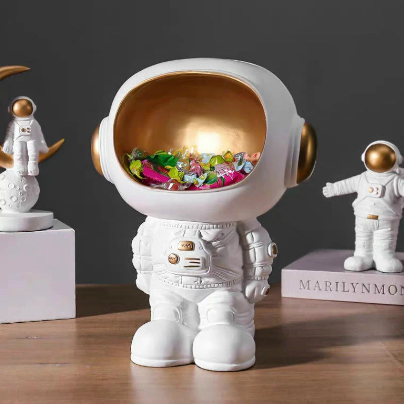 Nordic Astronaut Storage Figurine - Modern Resin Candy Dish &amp; Home Decor - KOSALI