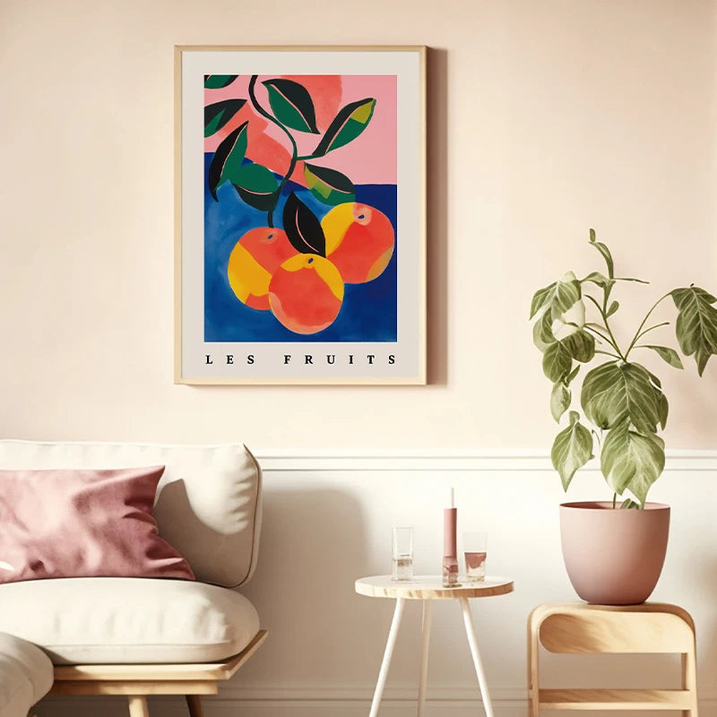 Abstract Travel Art Poster - Apricot Aperol Cocktail Canvas Print - KOSALI