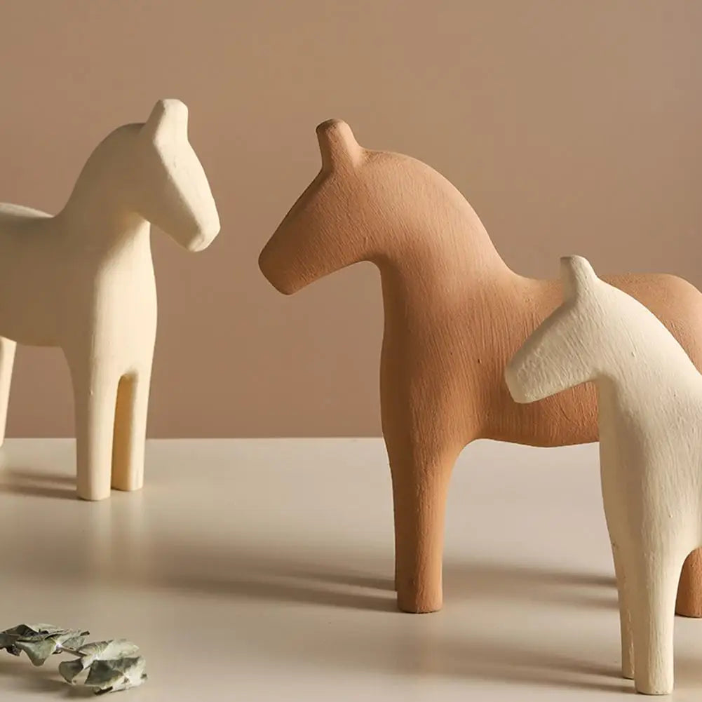 Creative Wood Horse Statue – Nordic Home Decoration - KOSALI