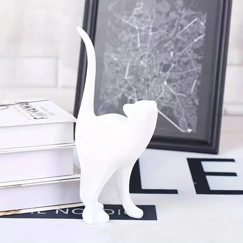 Couples Cat Resin Statue – Desktop Decor, Bookshelf Sculpture