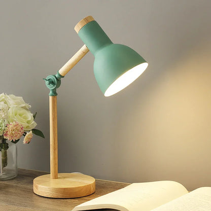 Wood Creative Nordic Table Lamp – Wooden Art LED Bedside Desk Light - KOSALI