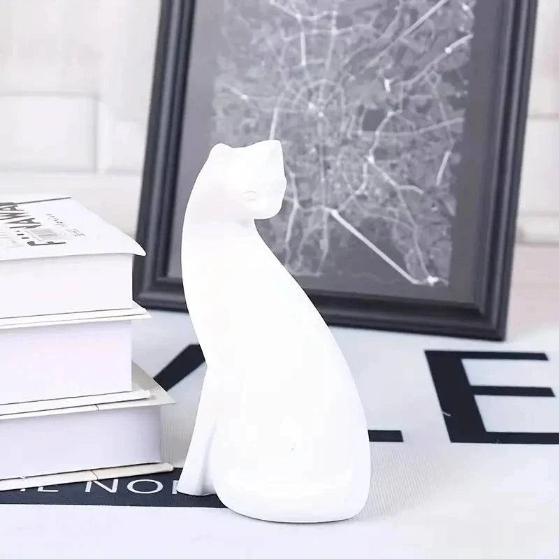 Couples Cat Resin Statue – Desktop Decor, Bookshelf Sculpture