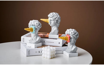 Ice Cream David Figurine Sculpture – Modern Nordic Home Decor for Office &amp; Bookshelf