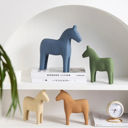 Creative Wood Horse Statue – Nordic Home Decoration - KOSALI