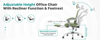 Ergonomic Reclining High Back Mesh Office Chair with Lumbar Support Pillow - KOSALI