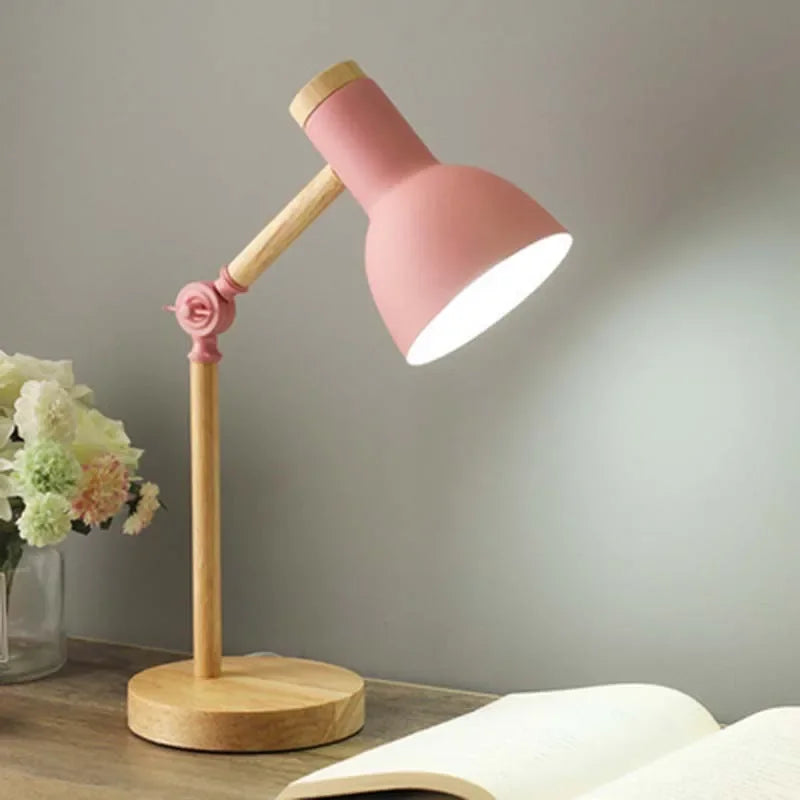 Wood Creative Nordic Table Lamp – Wooden Art LED Bedside Desk Light - KOSALI