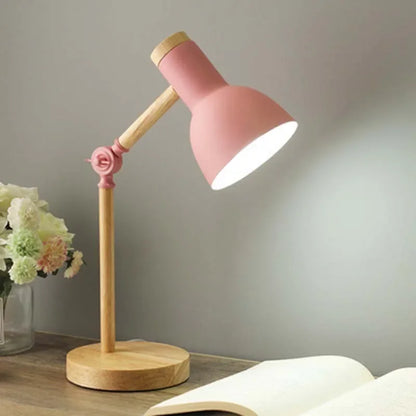 Wood Creative Nordic Table Lamp – Wooden Art LED Bedside Desk Light - KOSALI