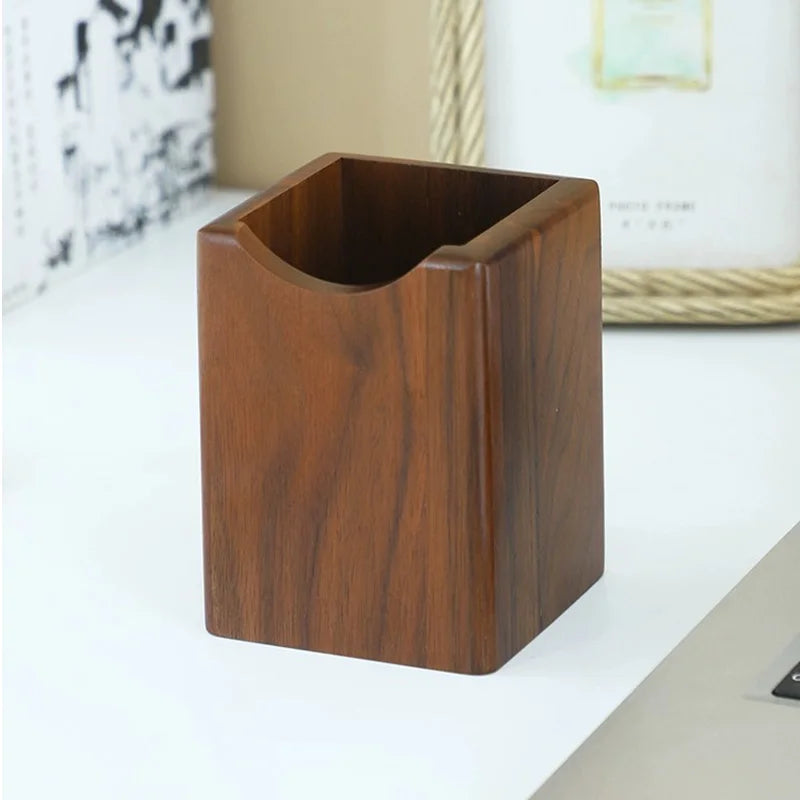 Natural Walnut Pen Holder – Elegant Desk Organizer for Pens, Stationery &amp; Gifts - KOSALI