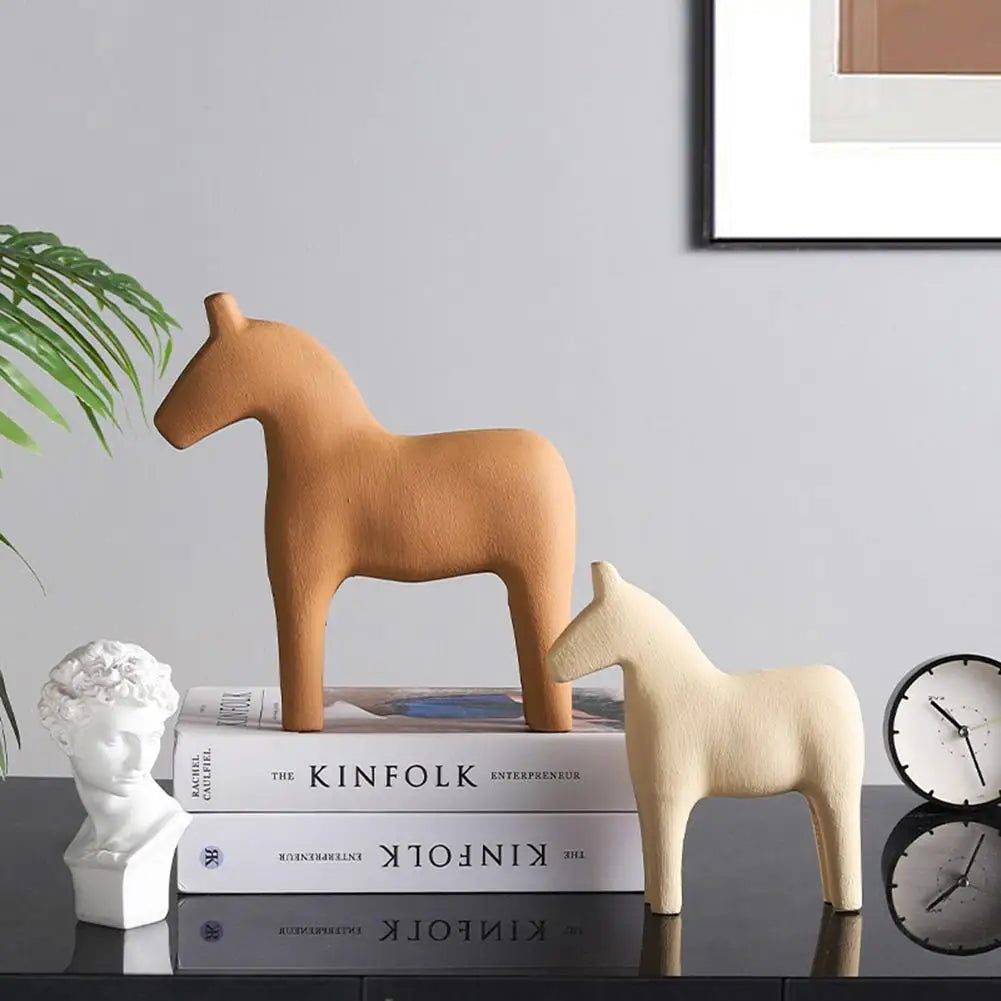 Creative Wood Horse Statue – Nordic Home Decoration - KOSALI