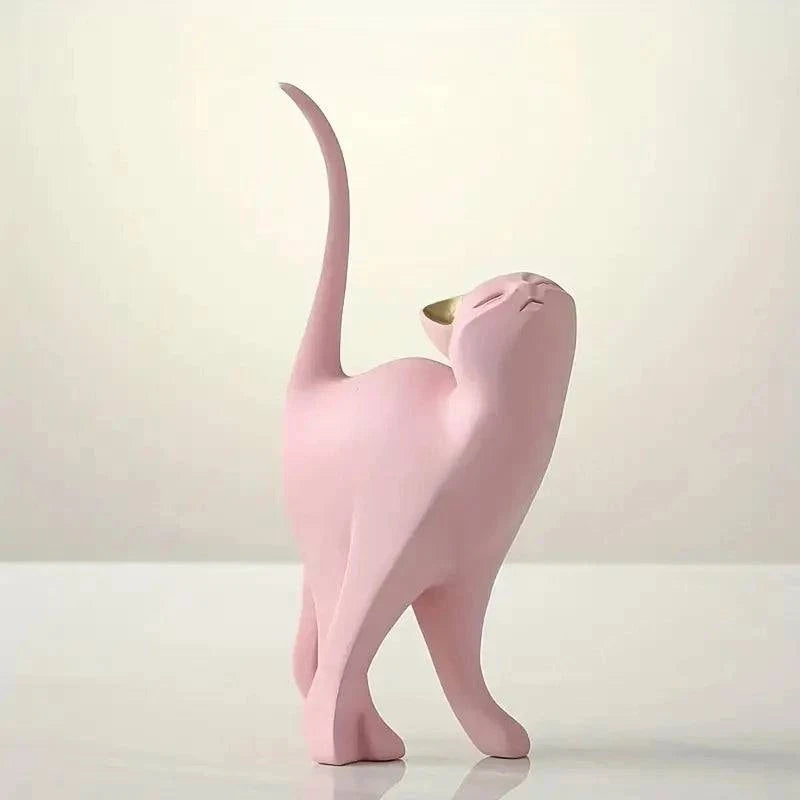 Couples Cat Resin Statue – Desktop Decor, Bookshelf Sculpture