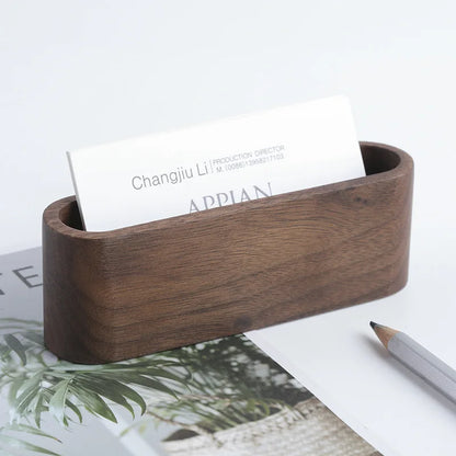 Wooden Business Card Holder and Note Display Stand - KOSALI