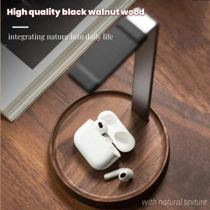 E-sports Gaming Headphone Stand with Black Walnut &amp; Metal Alloy Holder - KOSALI