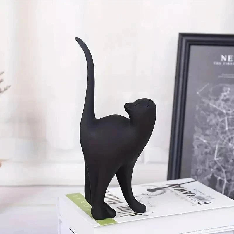 Couples Cat Resin Statue – Desktop Decor, Bookshelf Sculpture